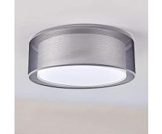 Circulaire plafond de LED, abat-jour en tissu à double couche moderne,Silver