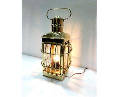 Lanterne électrique décorative en laiton antique