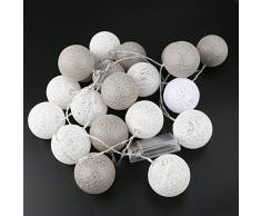 rosenice coton boule 20 LED Guirlande Lumineuse pour mariage Garden Party Decoration Serial (Gris)