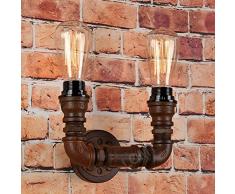 Steampunk Tuyau Applique murale 2 lampes vintage style rustique Noir