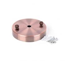 Monture pour Suspension en Metal Rétro Industriel Fer Plaque de Montage Base avec Crochet pour Lampe Plafonnier Suspension Lustre, Diametre 10cm (Bronze)