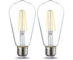 AmazonBasics Ampoule Ã incandescence E27 ST64 style rÃ©tro, 60W - Lot de 2