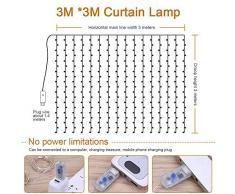 KOBWA Guirlande Lumineuse, 300 LED 3M LED Cordes, Rideau Lumineux, LED étoilées, Lumières de Noël Décoration Fairy Christmas Intérieur et Extérieur, Décoration de Cuivre, Halloween Noël, Fêtes