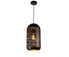 Oriental Pendentif Suspension Lampe Noir E27 Porte-Lumière Marocaine Design Style Lampe Pendante Fer Orient Lanterne Pour Salon Cuisine Salle À Manger Table Deco Luminaire Φ20*H38.5 Cm