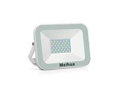 35W projecteur led exterieur Meihua 3500lm, spot compact et plat equivalent à Incandescente 200W halogène, IP66 blanc froid 6000K, lampe sécurité LED puissante pour Escalier, Maison et Jardin