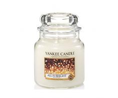 YANKEE CANDLE 1513534E Bougie Jarre Moyenne, Verre, Blanc, 10,1 x 9,8 x 11,6 cm