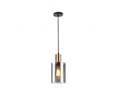Lustre Led Salon Chambre Lustre Cristal Lustres Pas Cher Lustre Suspension Salon Lampe À Suspension Moderne Avec Îlot De Cuisine En Verre Gris Avec Abat-Jour En Verre Gris Cylindrique Lampe À Sus