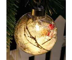 Guirlande Lumineuse Boule de Noel Transparent Sapin de Noel Boules Personnalisable LED Flocon de Neige (D)
