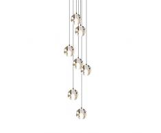 CARYS LED Luminaire Plafonnier Lustre Cristal Moderne lumiere decoration Plafond Suspension Rond 7-ampoule 2W 2700K pour Enfant Chambre Cuisine Salon Couloir