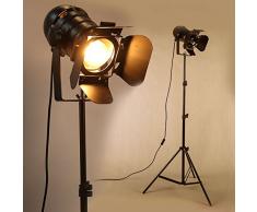 JINYU 2 pack industriel rétro vintage lampadaire spectre complet lumière du jour lumière de stationnement avec trépied col de cygne pour salon couture chambre bureau bar éclairage(lampes non incluses)