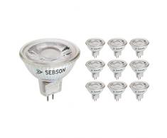 SEBSON Ampoule LED GU5.3/MR16 Blanc chaud 5 W, remplace ampoule halogène 35 W, 420lm, ampoule LED spot 36 °, 12 V DC, Lot de 10