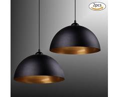Lampe suspension frideko Combiné style vintage industrielle vintage Suspension/ ? 30 cm/LED culot E27 (sans ampoule)/Noir et blanc au choix/pour le salon salle à manger Restaurant Cave sous-sol, schwarz-2pcs, E27 40.00 wattsW 220.00 voltsV