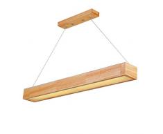 EGLONE Lumière Pendante Simplicité Moderne Plafonnier Lustre En Bois Massif Naturel LED Plafond Suspendu Plafond De Plafond Rectangulaire Suspension, Couleur Bois 3 Tailles