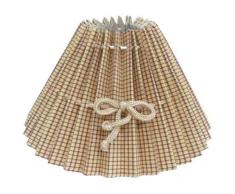 Quaint & Quality - Abat-Jour Rond Beige à Petits Carreaux Ø 40 cm avec Lien pour Noeud