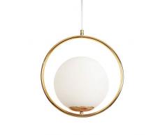 Pendentif Lumière Moderne Mode Plafonnier Fer Boule Verre LED Luminaires Suspension Luminaires (Or)