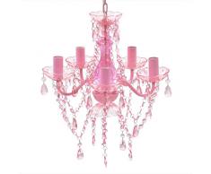 vidaXL Lustre en cristal rose