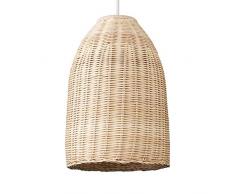 MiniSun Abat Jour Traditionnel et Rustique pour Suspension.Ruche en Rotin/Osier Tressé Nature & Brut. Adapte pour Douille de 42 mm avec bague de réduction pour douille de 28 mm