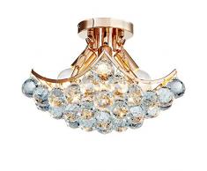 Saint Mossi Moderne K9 Crystal Raindrop Lustre Éclairage Plafonnier LED Plafonnier Luminaire Suspension Pour Salle À Manger Salle De Bains Chambre À coucher Salon Hauteur 22,9 cm x Largeur 22,9 cm