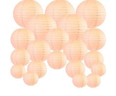 Kamenda 20 PièCes SéRies 6 Pouces-12 Pouces Lanterne en Papier PêChe Chinois Tailles Assorties Rondes Lampion pour la FêTe de Mariage en Plein Air IntéRieur Suspendu DéCor