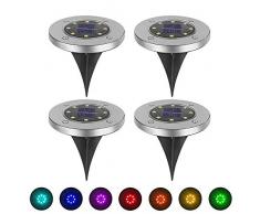 SZ&LAM Changement De Couleur Solaire Lumière Enterrée Lumière Extérieure Au Sol IP65 Imperméable À leau 8 LED Lampadaire Escaliers, Paysage, Route, Route Lampes Solaires 4