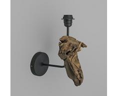 QAZQA Design, Rustique, Moderne Applique murale Suchin naturel, Bois, Bio / Compatible pour LED E27 Max. 1 x 60 Watt