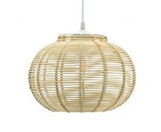 Luminaire Korba, suspension rotin, 60 W, naturel, ø 30 x H 23 cm