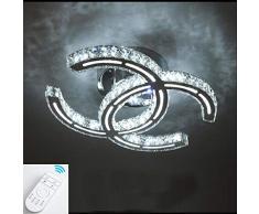 Plafonnier en cristal de température de Dimmable en acier inoxydable K9, lampe pendante contemporaine contemporaine de lustre du luxe LED de bâti affleurant avec léclairage de 20W 120LM / W (35x25cm)