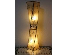 Saharashop Oriental Lampadaire Henna 98 cm carrés de Cuir Naturel