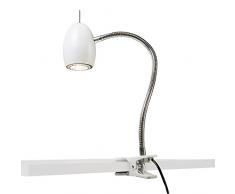 QAZQA Design / Industriel / Moderne / Rétro / Plafonnier spot pince Egg blanc Metal Rond Compatible pour LED GU10 Max. 1 x 50 Watt / Lampe de lecture / Luminaire / Lumiere / Éclairage / intérieur / Ch
