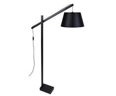 Tosel 95249 Pilori Lampadaire Liseuse Bois Hêtre/Coton Noir 800 x 1400 mm