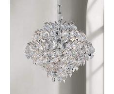 Bestier Pendentif moderne lustre en cristal gouttes de pluie déclairage plafonnier lampe pour salle à manger salle de bains chambre à coucher salon 4 ampoules G9 requis