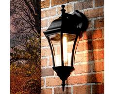 Applique murale rustique dextérieur Varsovie Lampe murale en noir avec culot E27 à 60 W 230 V la Cour Lampe de jardin Lampe extérieure pour terrasse
