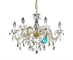 Lustre 6 bras Ø 60cm avec SPECTRA® Cristal de Swarovski, de coleur or (laiton)
