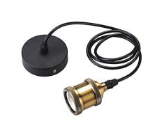 Métal Retro Suspension Luminaire Industrielle Vintage Plafonnier Lustre Edison Culot E27 Eclairage de Plafond (Bronze Antique sans interrupteur)