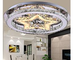 N / A Plafonnier LED en Cristal Design Rond Plafonnier 48W Moderne LED Light Starlight Chambre Crystal Light Salon Salle à Manger Magnifiquement décoré Lustre Ø48cm Blanc Neutre