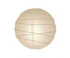 Lighting Web Lanterne boule en papier Ã cerclage irrÃ©gulier Ivoire 41 cm