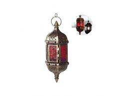 SayHia Suspension Lanterne Bougie, Mystic Décoratif Lustre Marocain Rétro Bougeoir Marocain Vintage Métal Creux De Mariage Suspendre Bougeoir Lanterne Inclus 40cm Chaîne (Marron)
