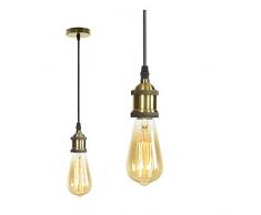 MIFIRE Industrielle Suspension Plafonnier Luminaire Vintage Rétro E27 Culot de Lampe Éclairage de Plafond Lustre avec de 1.5m Câble Cuisine Salle à manger Salon Chambre Restaurant Bar (Bronze)
