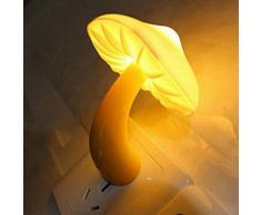 EU Plug LED Chaud Mini Couleur Jaune Lumière Champignon Mur Socket Lumière Lampe Capteur À Lumière Contrôlée pour Chambre Décoration De La Maison