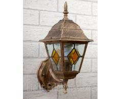 Applique Classique Lampe Extérieure Lanterne Murale (debout) Luminaire De Jardin IP43 Or Antique 2/1/867