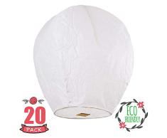 SKY HIGH Lot de 10 lanternes Chinoises entièrement assemblées et entièrement biodégradables Blanc 10 PACK
