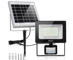 Projecteur LED Solaire Avec Détecteur, CLY 60 LED Lampe Solaire Extérieur Avec Détecteur de Mouvement, Spot Solaire Exterieur Détecteur, Lumière Solaire Extérieur, IP66 Pour Patio, Jardin, Entrepôt
