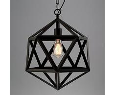 NIUYAO Lampe Suspension Lustre Style Vintage Cage en Métal Industriel Chandelier Hanging Light Réglable