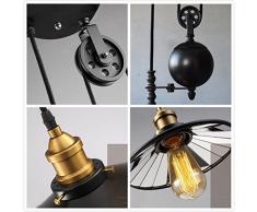 NIUYAO Lampe Suspension Lustre Abat-jour Métal Pendant Lights Rétro Industrielle Eclairage Décorative Réglable-Noir