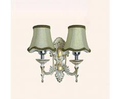 Européenne Résine sculpté Tissu abat-jour Lampe murale chambre couloir lampe torche élégant mariage chambre Applique murale classique en tissu Country rustique mur Fixations d'éclairage