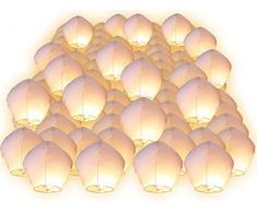 Alittle Lot de 50 Lanternes Volantes lampion Volant céleste Chinoise thailandaise pour fête Nationale Mariage Romantique Anniversaire Saint Valentin
