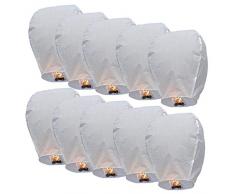 Lot de 10 piéces Lanterne Céleste Thaïlandaise Volante 100% biodégradables et non inflamables