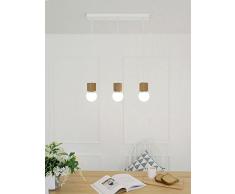 Moderne E27 lustre élégant Suspension Leuchten Suspension Bois 220 V Hauteur réglable (3 ampoules) Éclairage décoratif pour café cuisine Bar esssaal (Bulb Not Included)