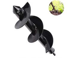 AETOSES Jardinière Ampoule Foret Auger Foret, Earth Auger Spiral Drill Bit, Post Hole Borer with Ant-Slip Hex Drive Spiral, Rapid Planter Tool for Seedlings Flower Bulbs Planting (80×300mm)