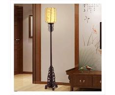 Haocaitoy Lampadaire Lampadaire LED, Salon étude Lampe Chambre à Coucher, en Bois Massif Lampe Classique au Sol Oriental,Brown